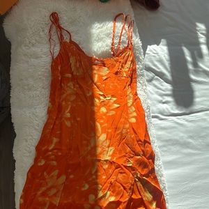 Urban outfitters orange midi dress
